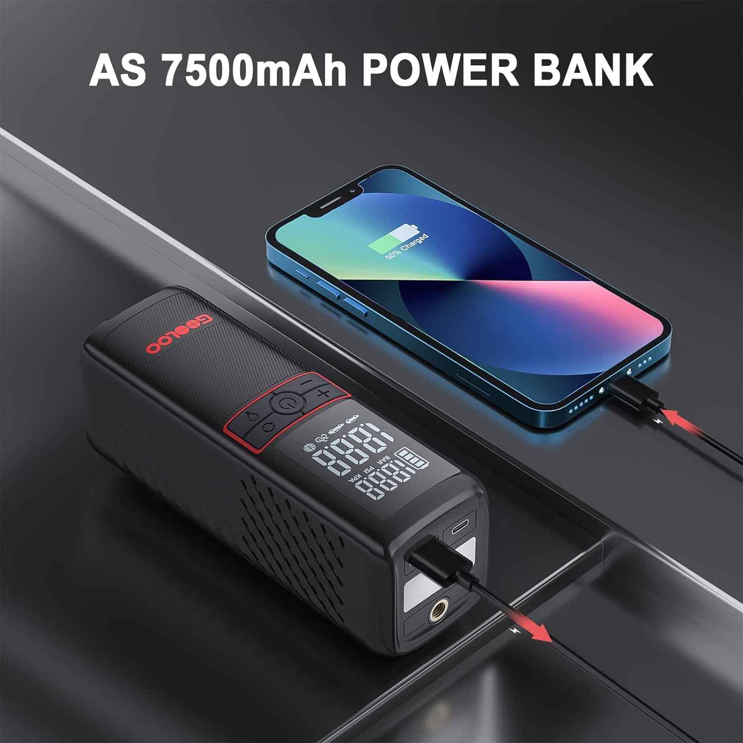 Inflador Inalámbrico Gooloo GT160