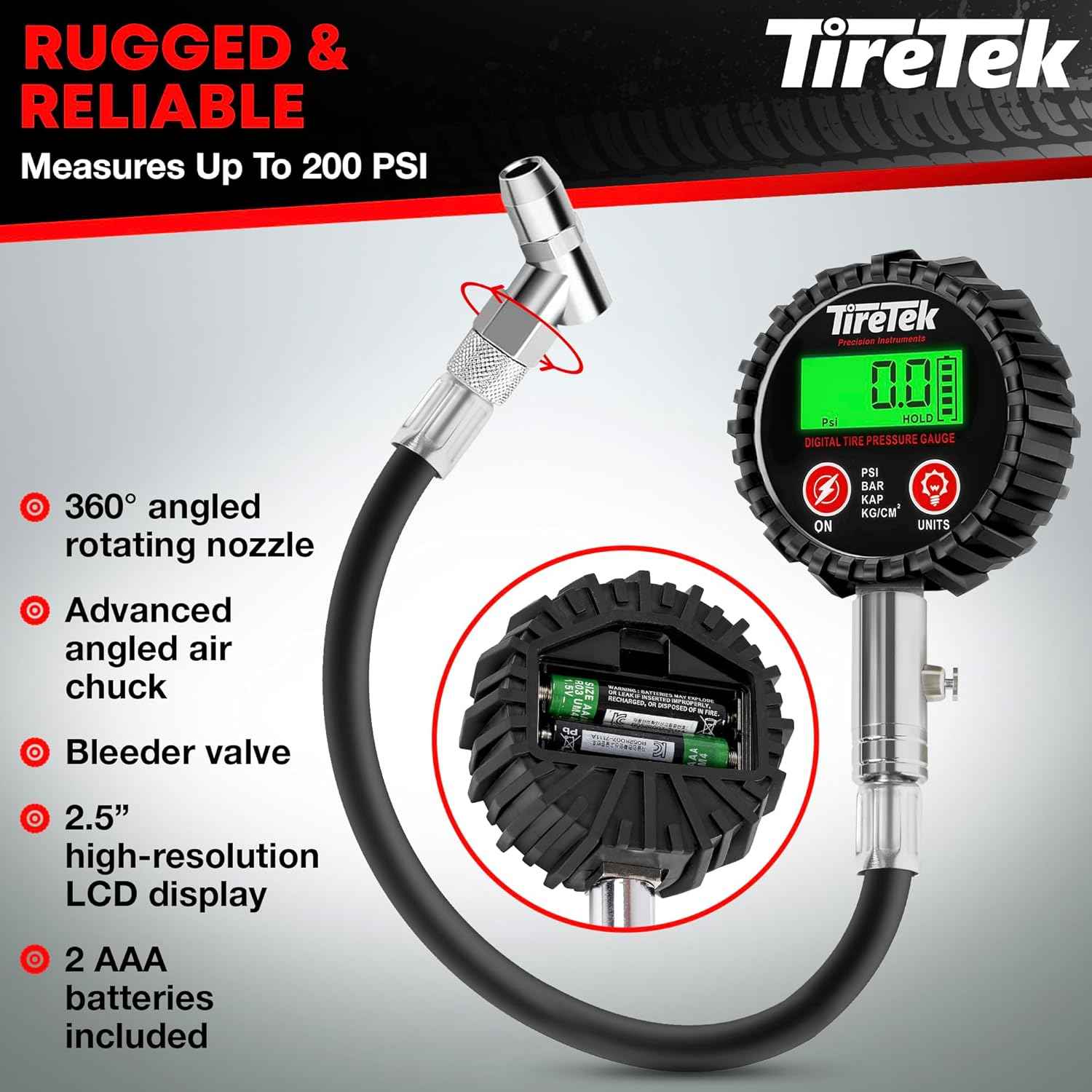 Medidor digital para presión de aire en neumáticos Tiretek ON0587