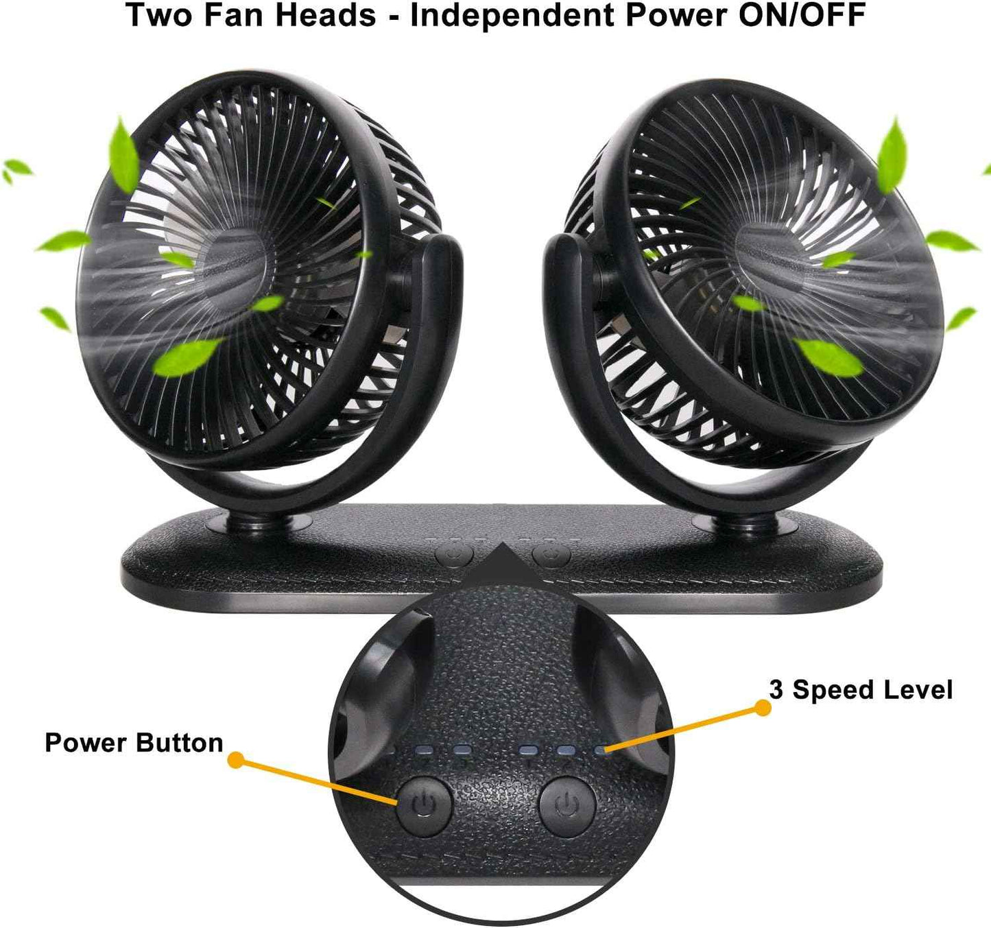 Ventilador para automóvil Tripole Dual Head