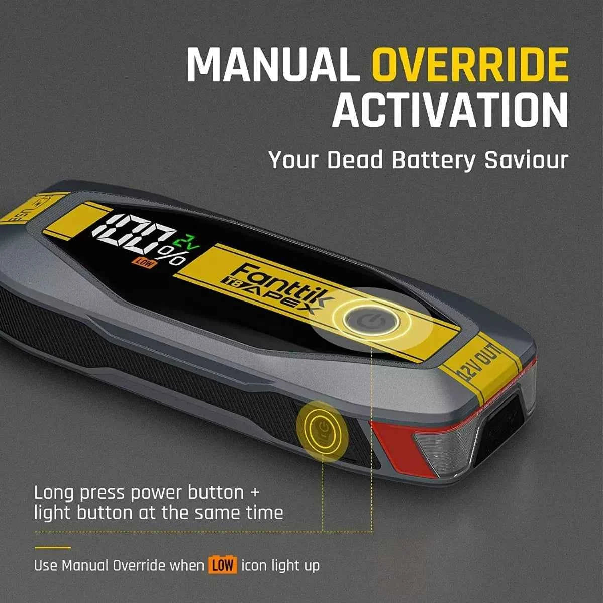 Arrancador para batería de vehículos 2000 amperios Fanttik T8 Apex